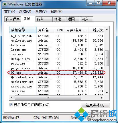 win7系统查看程序占用多少虚拟内存空间的方法